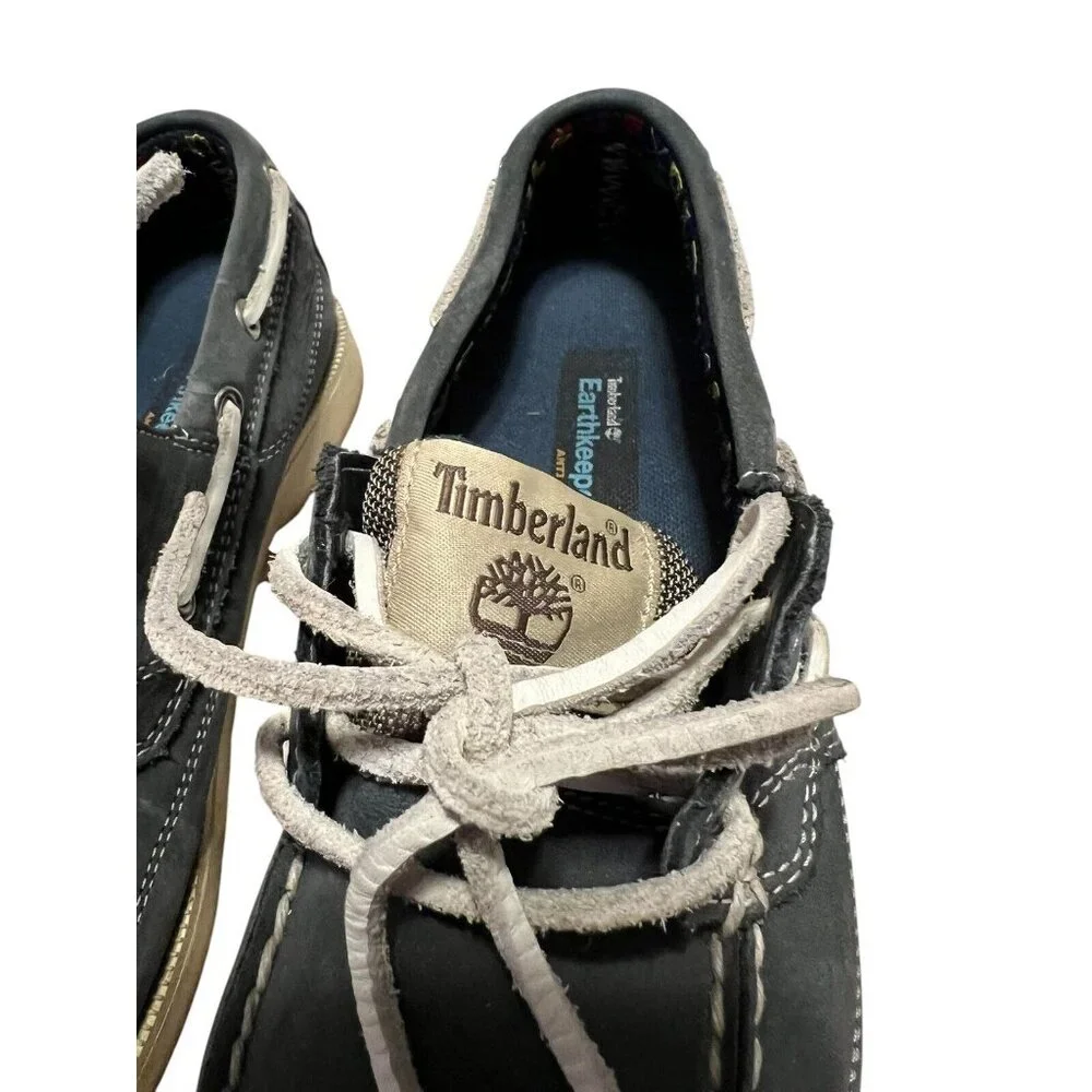 Timberland Earthkeepers Dark Gray Leather Moccasin Deck Shoes Size‎ 7.5 M